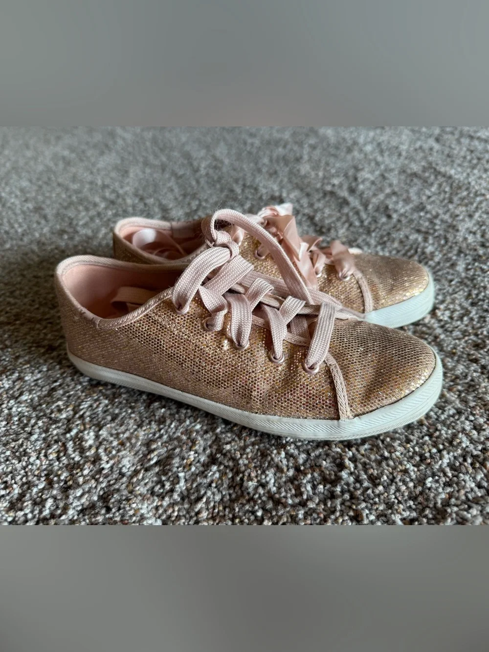 Girls KEDS Sparkle Casual Sneakers - Pink size 1M Excellent Condition